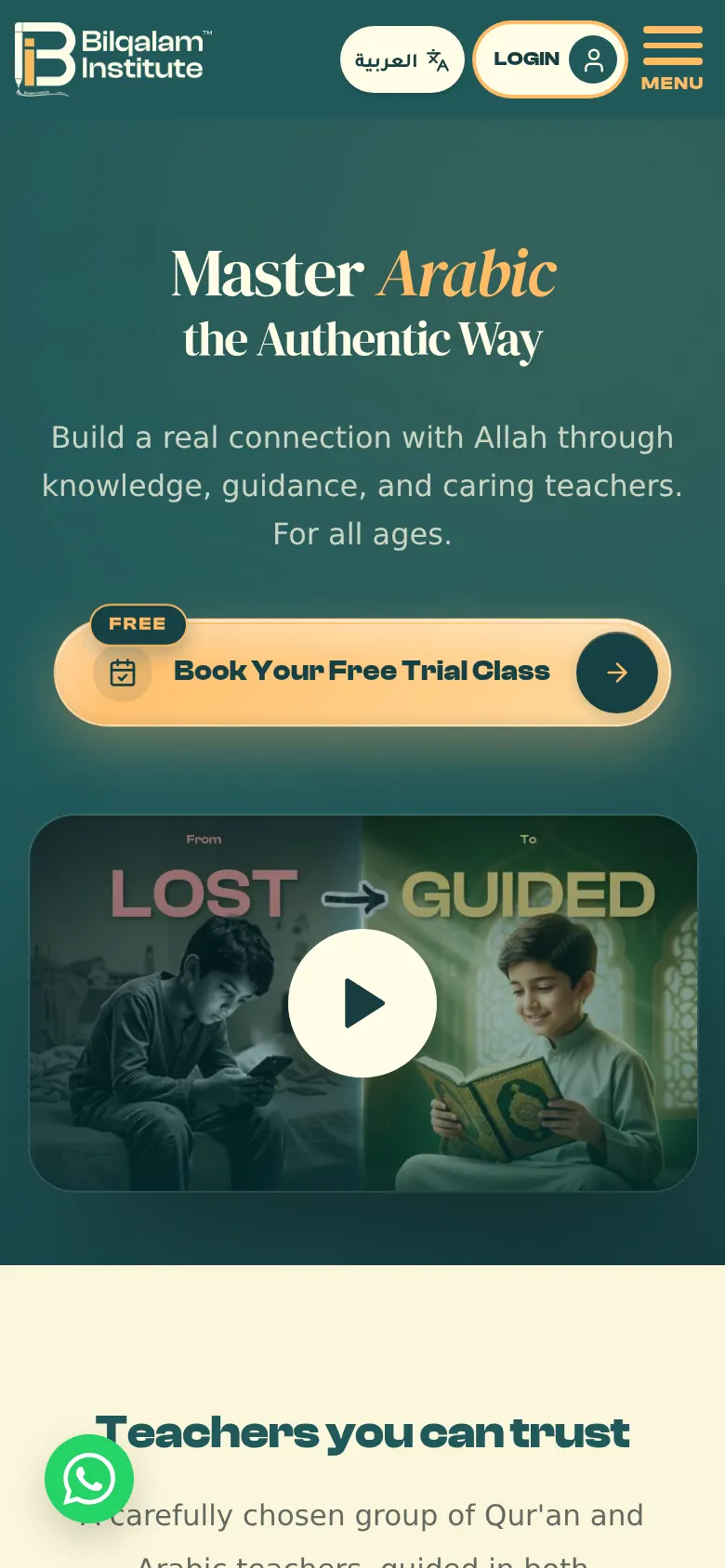 Bilqalam Institute on a phone